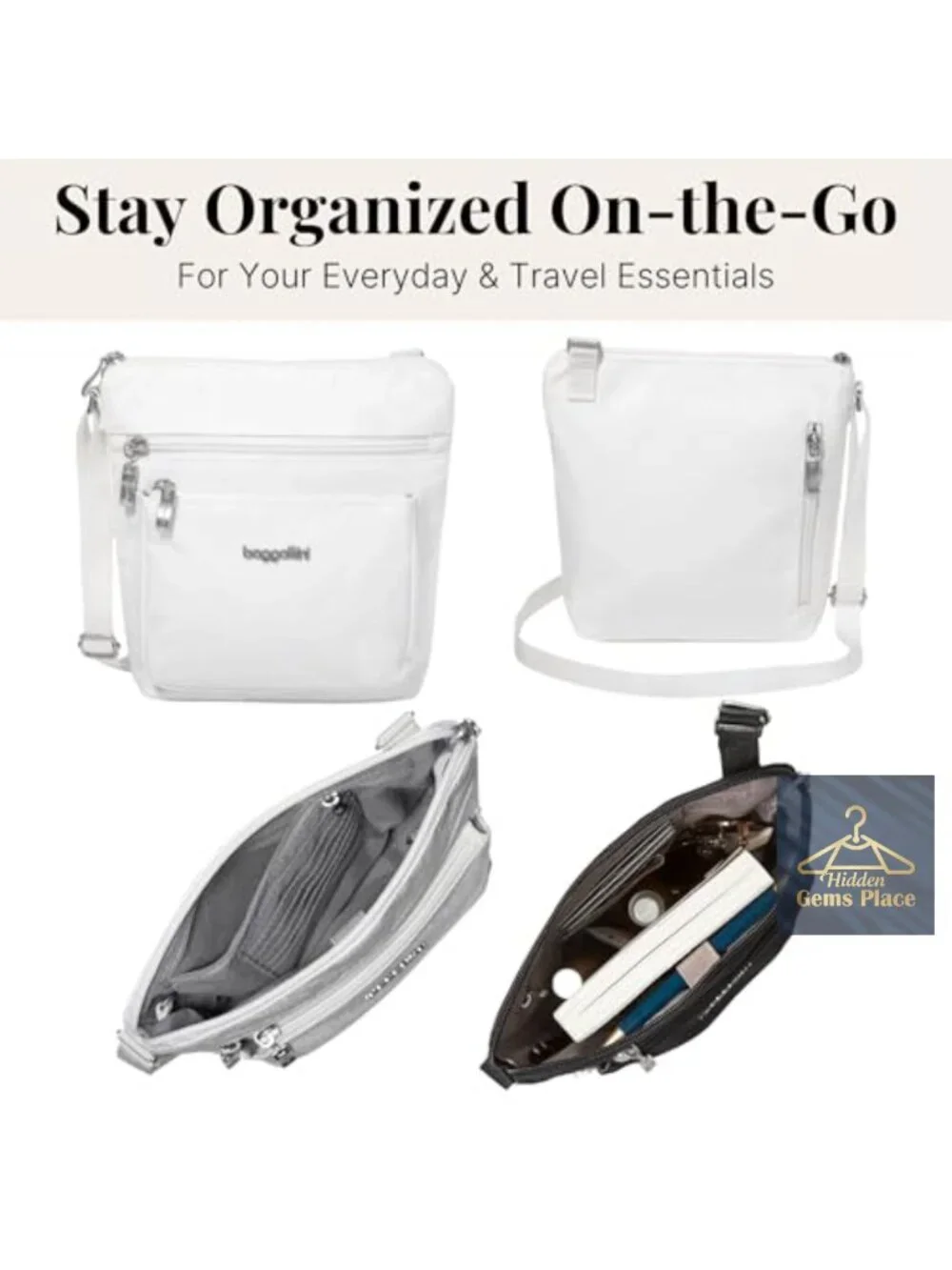 Lightweight Nylon RFID Crossbody Bag with Adjustable Strap and Wristlet